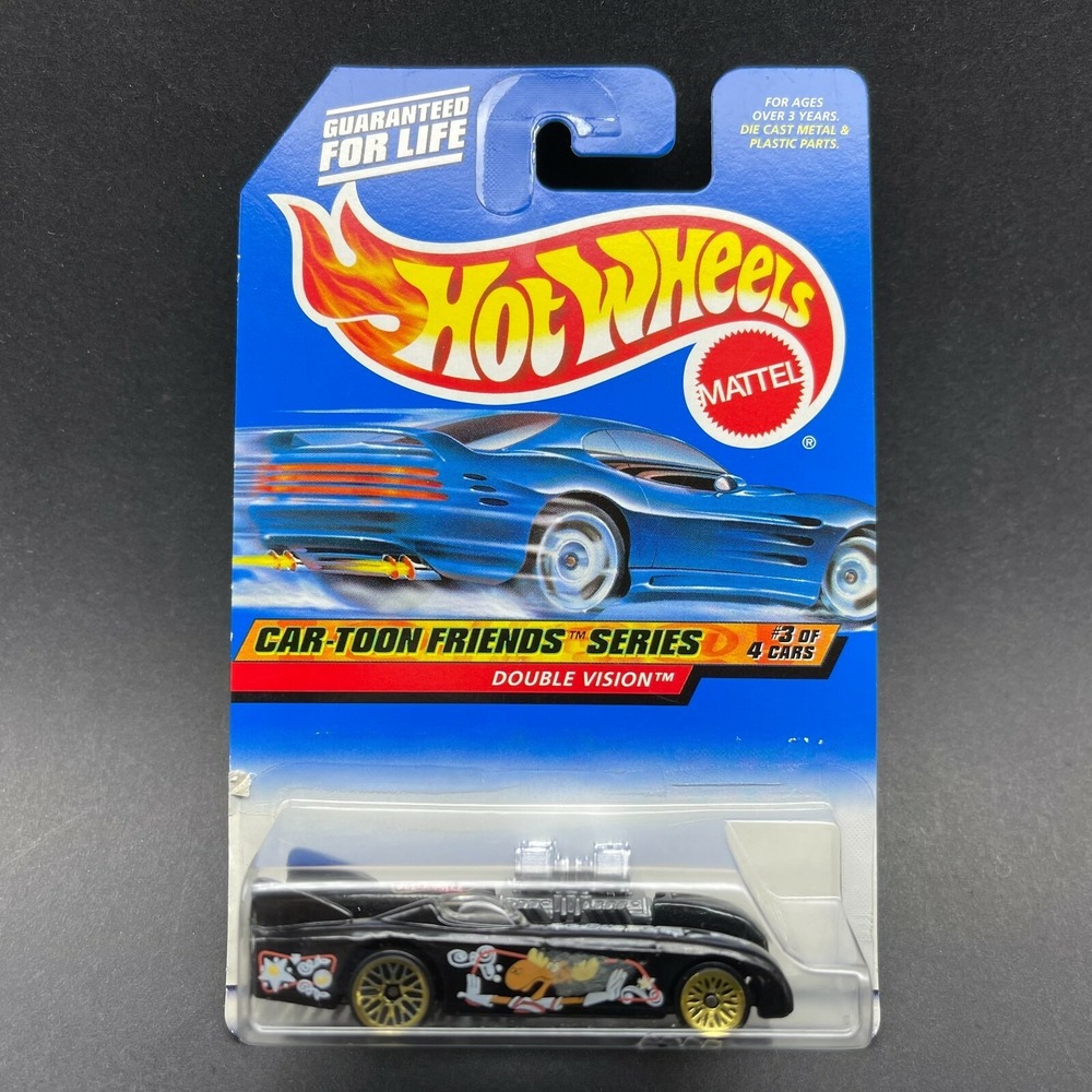 Hot Wheels Bullwinkle Car-Toon Friends Double Vision Car Black Diecast 1/64 #987